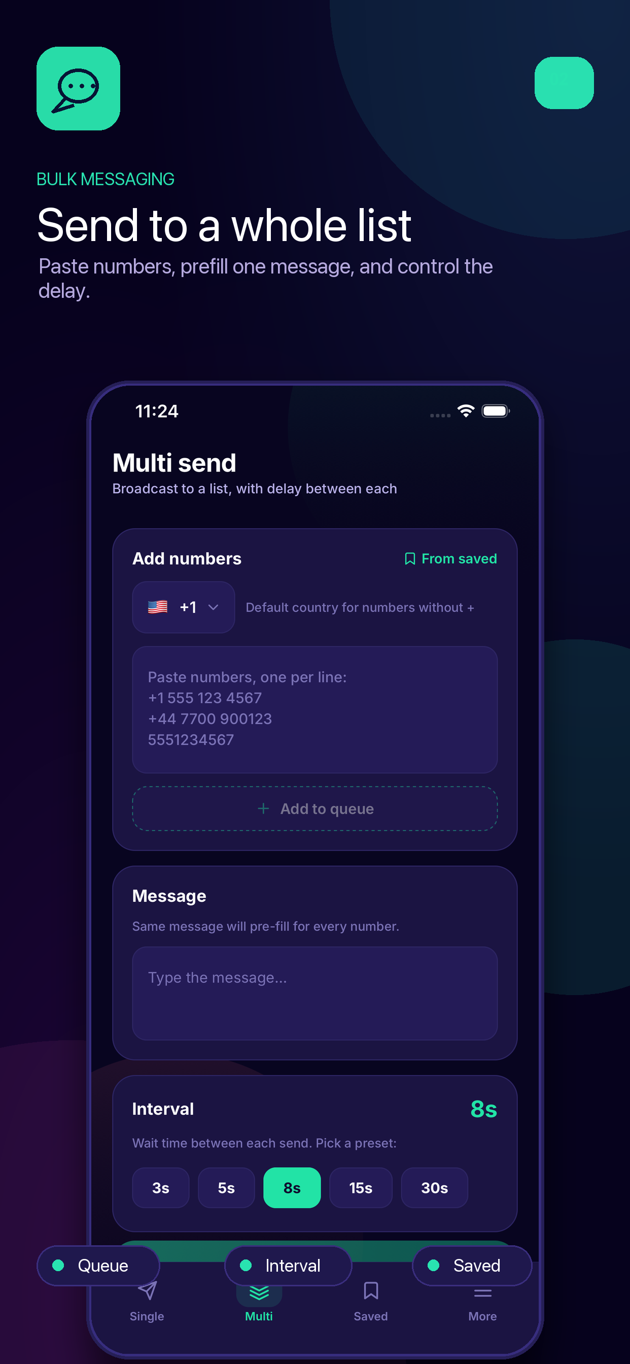 Espresso app – clipboard detection prompts you to message a copied number on WhatsApp